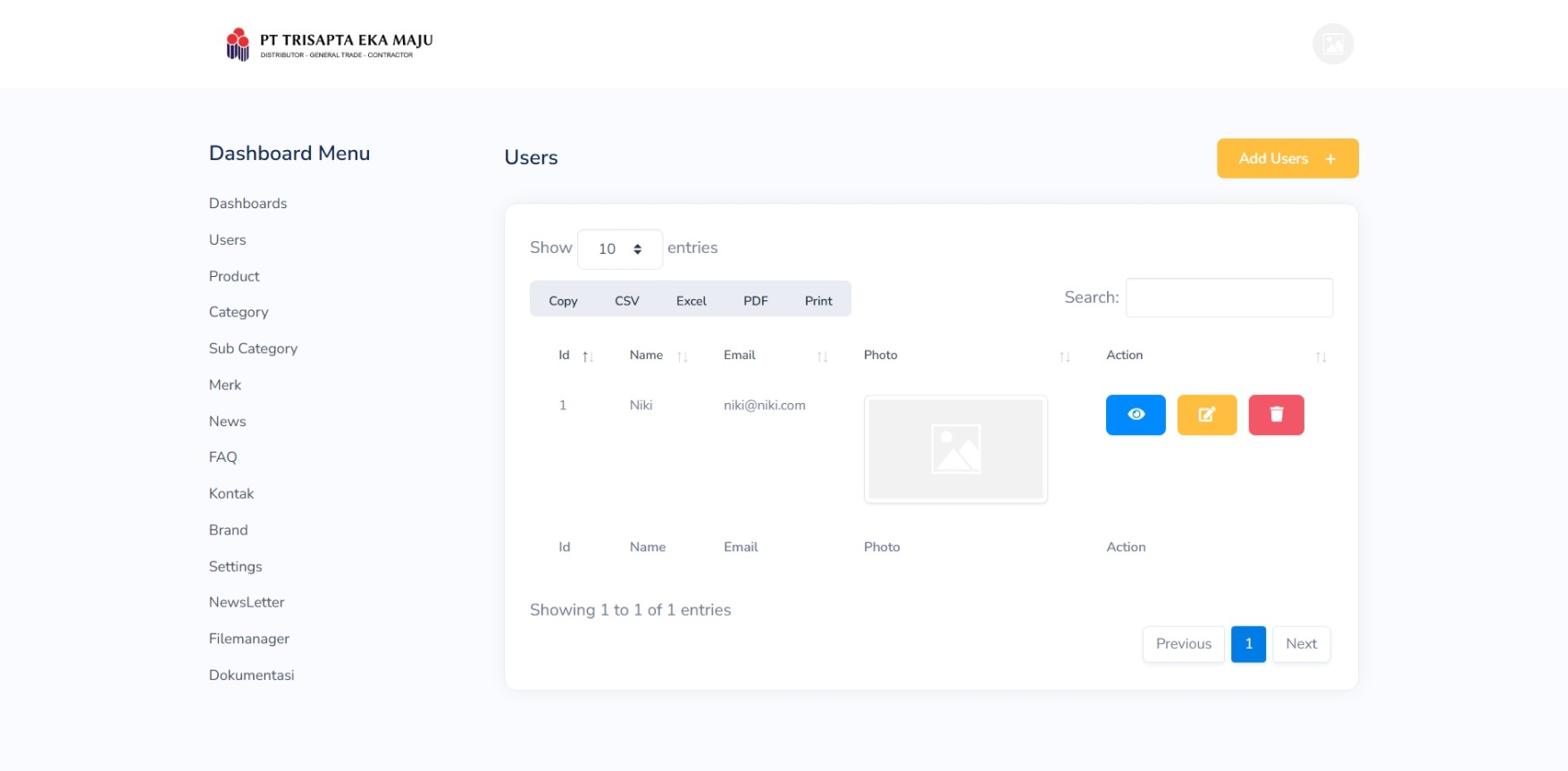 Trisapta Kabel Website